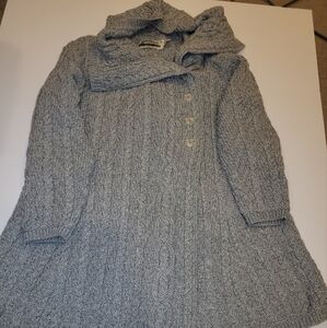 Cable Knit Gray Sweater Coat